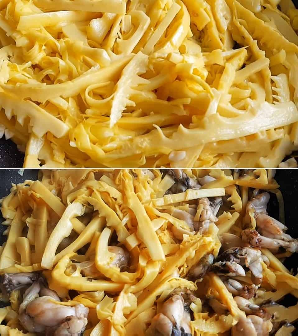 Cách làm ếch xào măng thơm ngon