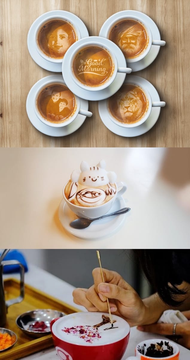 how to make coffee latte art down